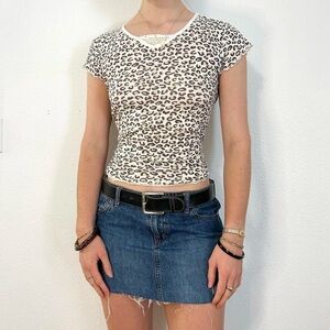 brown and tan cheetah print baby tee